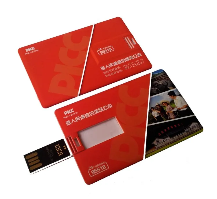 Promotional Custom double sides printing Credit Card USB Flash drive stick