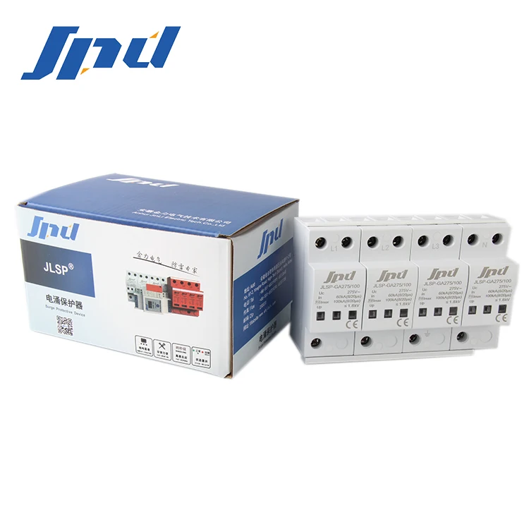 JINLI spd 275V ac surge protection device 100ka 4P lighting surge protector