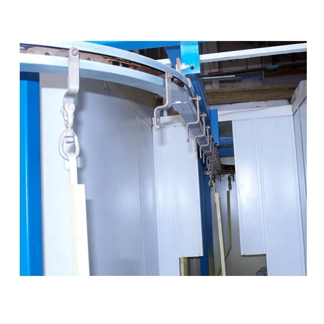 Overhead Conveyor Electrostatic Powder Coating Spraying Painting Line System