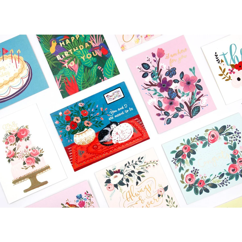 
Kraft Thank You Set Handmade Birthday Handmade Decoration Christmas Custom Funny Cheap Embossed Greeting Card 