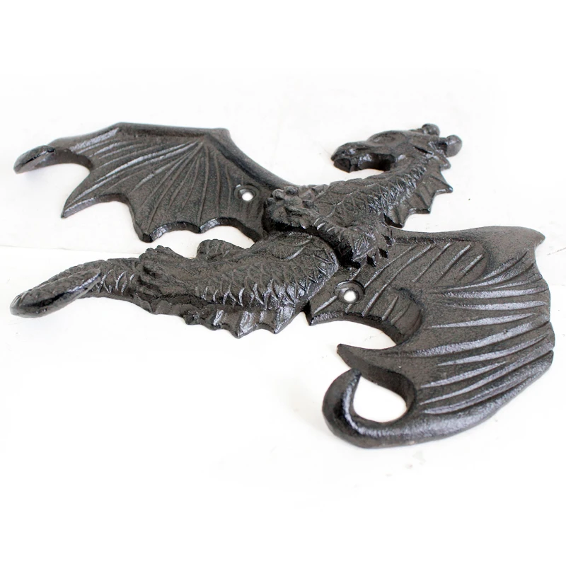Cast iron handicraft  dragon with threel hooks for home decoration