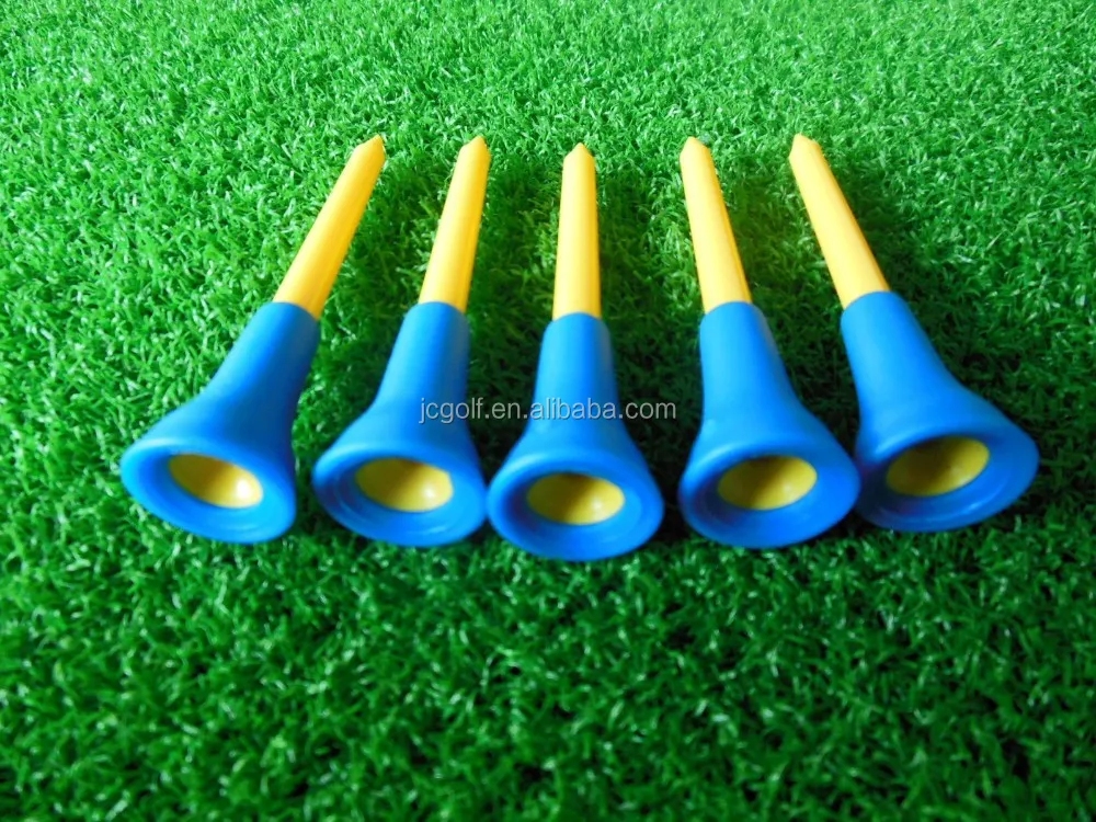 70mm plastic golf tee With colorful Large Rubber Cushion Top
