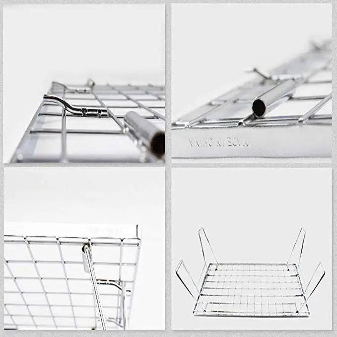 
2019 new design Hot selling round tube folding mini stainless steel bbq tools charcoal portable bbq grill for Cooking Picnic Cam 