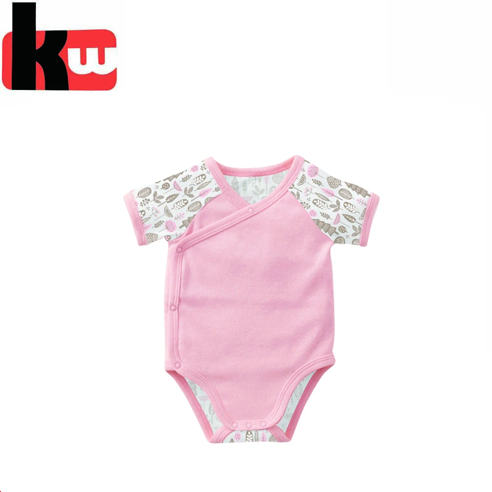 GOTS OEKO-TEX standard cotton infant baby overlap body summer romper