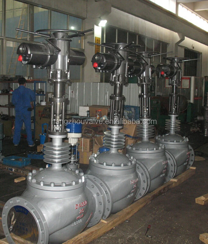 Globe control valve for steam and water