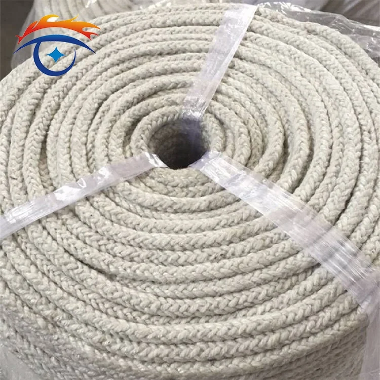 1260 NATI Asbestos Free Ceramic Fiber Square Braided Rope for Furnace Door