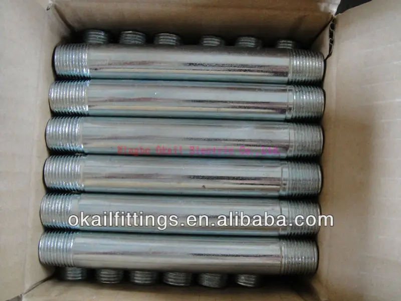 Steel rigid conduit nipple thread connector conduit fittings tube female thread nipple coupling