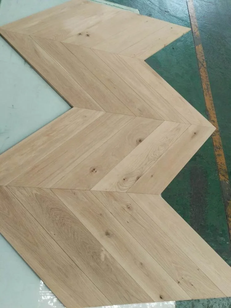 
Hotel / Villa / Apartment Natural Color Chevron Wood Floor French Oak Fishbone Parquetry Panels Unfinished Board Flooring 