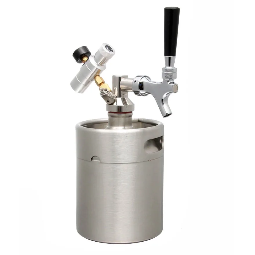 Stainless Steel Mini Beer Keg Pressurized Beer Growler For Craft Dispenser System With Regulator With Co2 Regulator