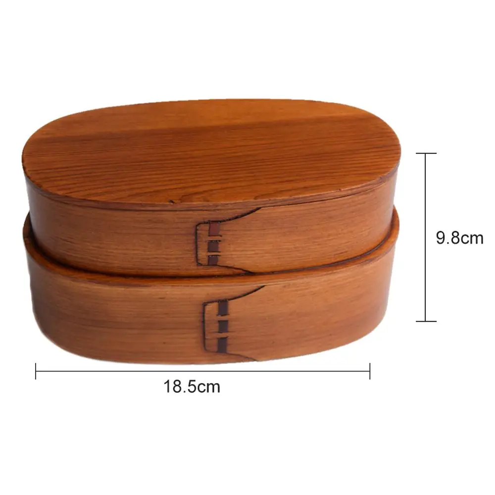 Natural Wood Lunch Box Wooden Bento Lunchbox Food Container