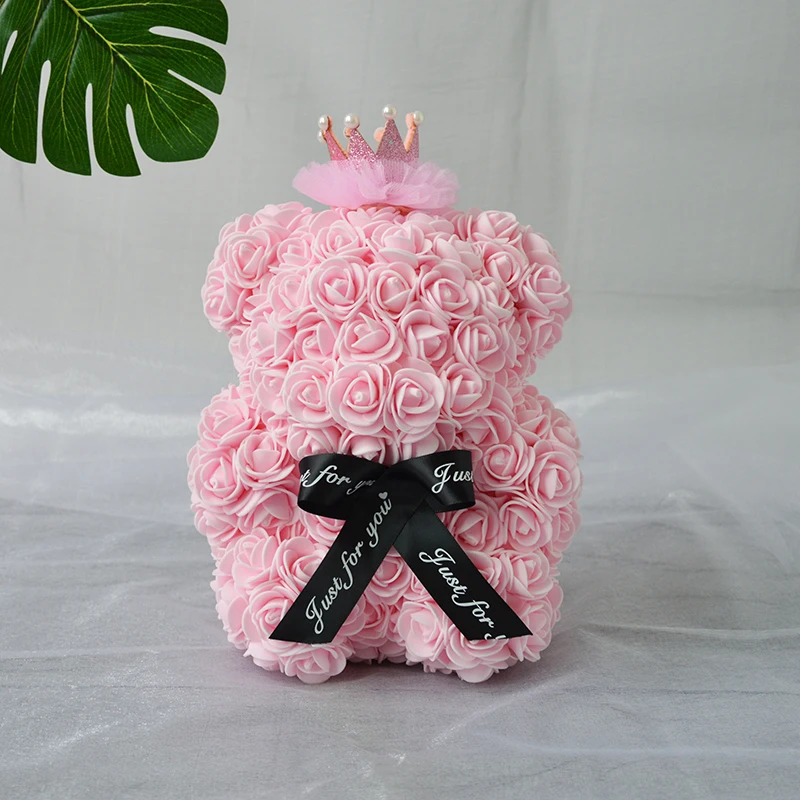 Creative DIY cuddly bear handmade gifts rose bear love flower bear rose rabbit love pug
