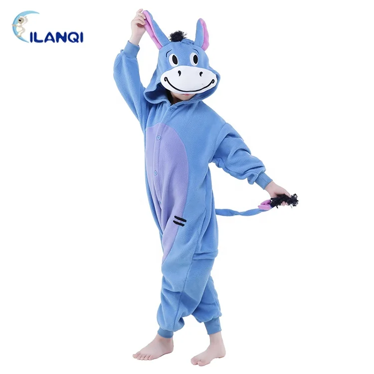 
Blue donkey onesie animal cosplay costume pajamas for children 