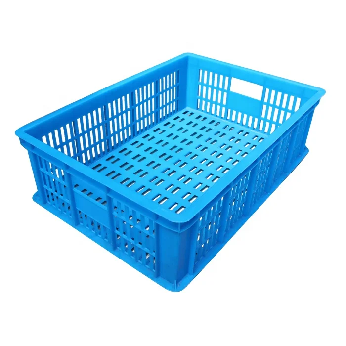 QS Supermarket Plastic Mesh Basket Vented Storage Basket Light Plastic Crates For Fruit and Vegetables