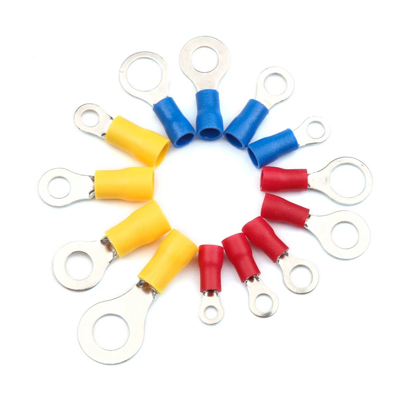 Wholesale 650PCS Assorted Insulation Ring Crimp Terminals Electrical Wiring Connectors Kits Cold Pressed Ring Terminals