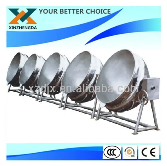 Food Cooker Steam/Gas/Electric Jacket Kettle With Agitator Mixer Double Jacketed Kettle Fruit Jam Cooking Equipment