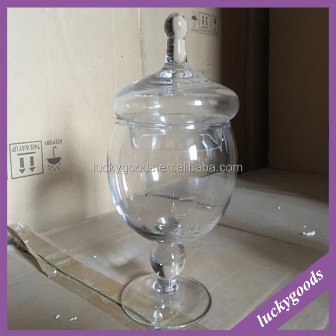 Inexpensive Price European Exquisted Shape Large Glass Apothecary Jars / Glass Candy Jars Wholesale
