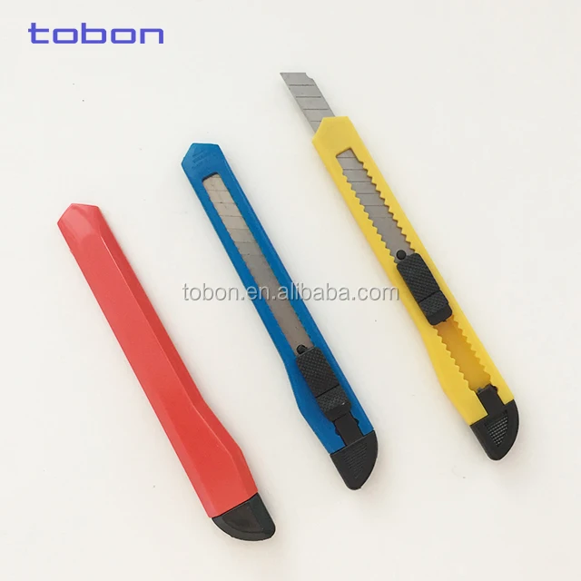 Оптовая продажа, простой выдвижной пластиковый универсальный нож 9 мм с защелкивающимся лезвием
