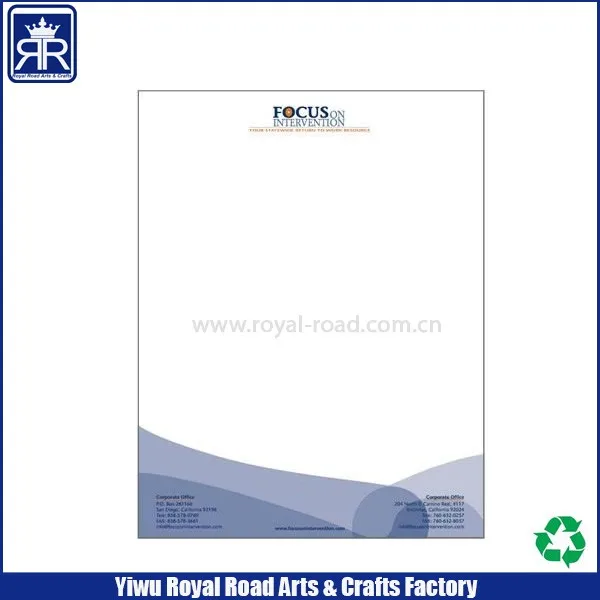 Offset Printing Custom made 80gsm A4 letterhead paper with company logo