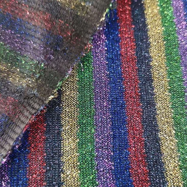 Ready goods 100% polyester colorful american knitted mesh rainbow american jijimi fabric