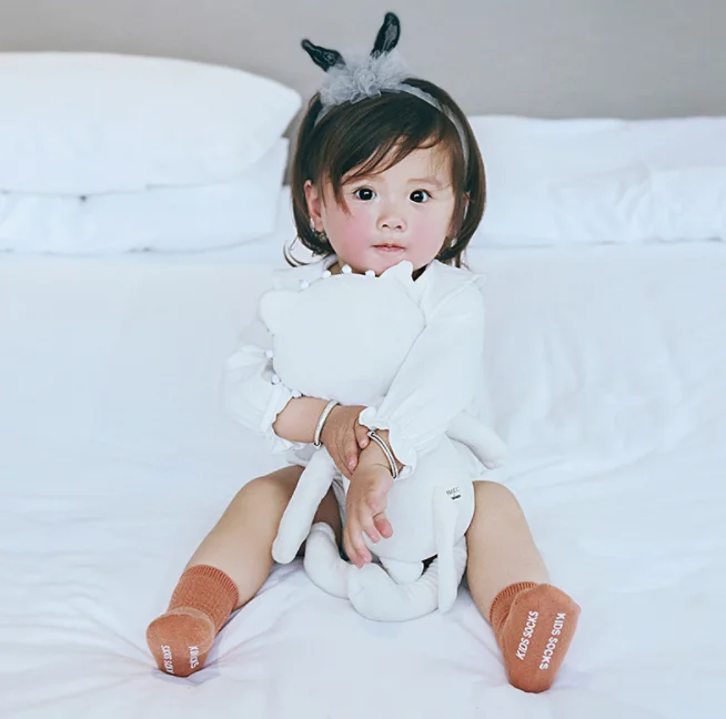 Double needles loose baby socks 0-3-5 years old anti slip tube baby socks newborn socks