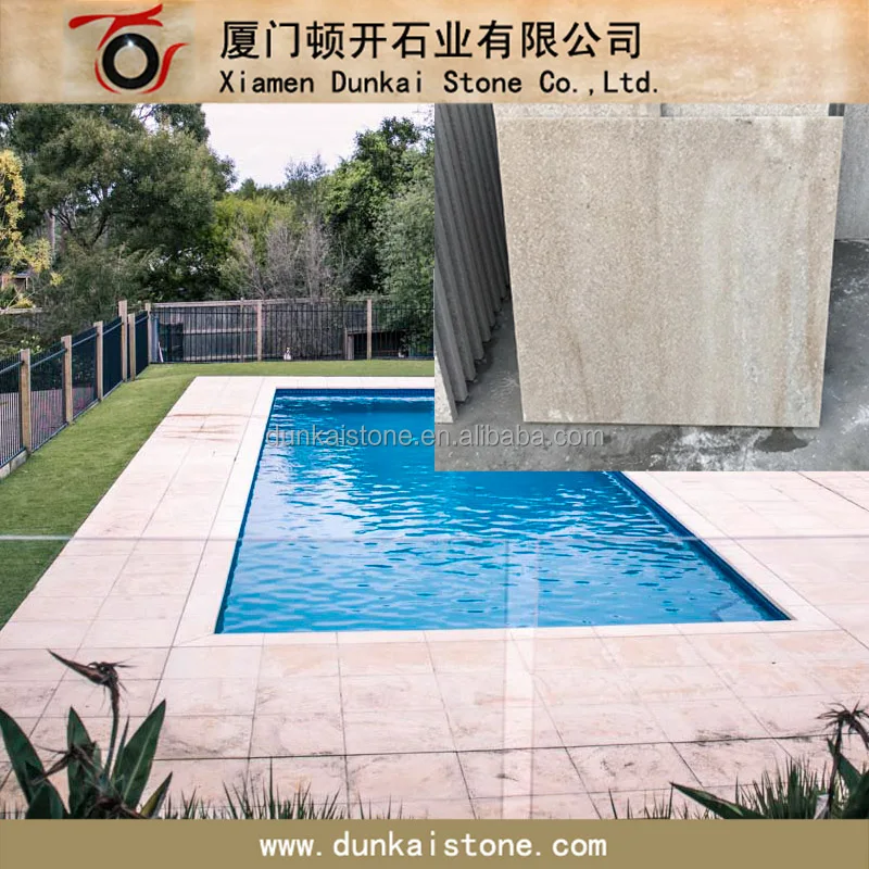 
white Quartz stone pool paver 