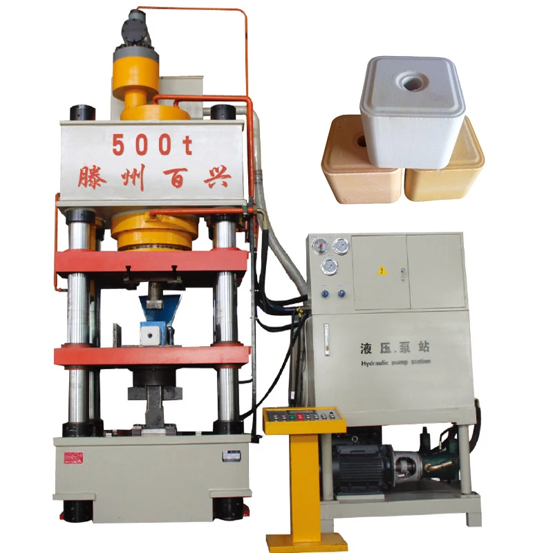 Hydraulic licking salt press machine for animal mineral block