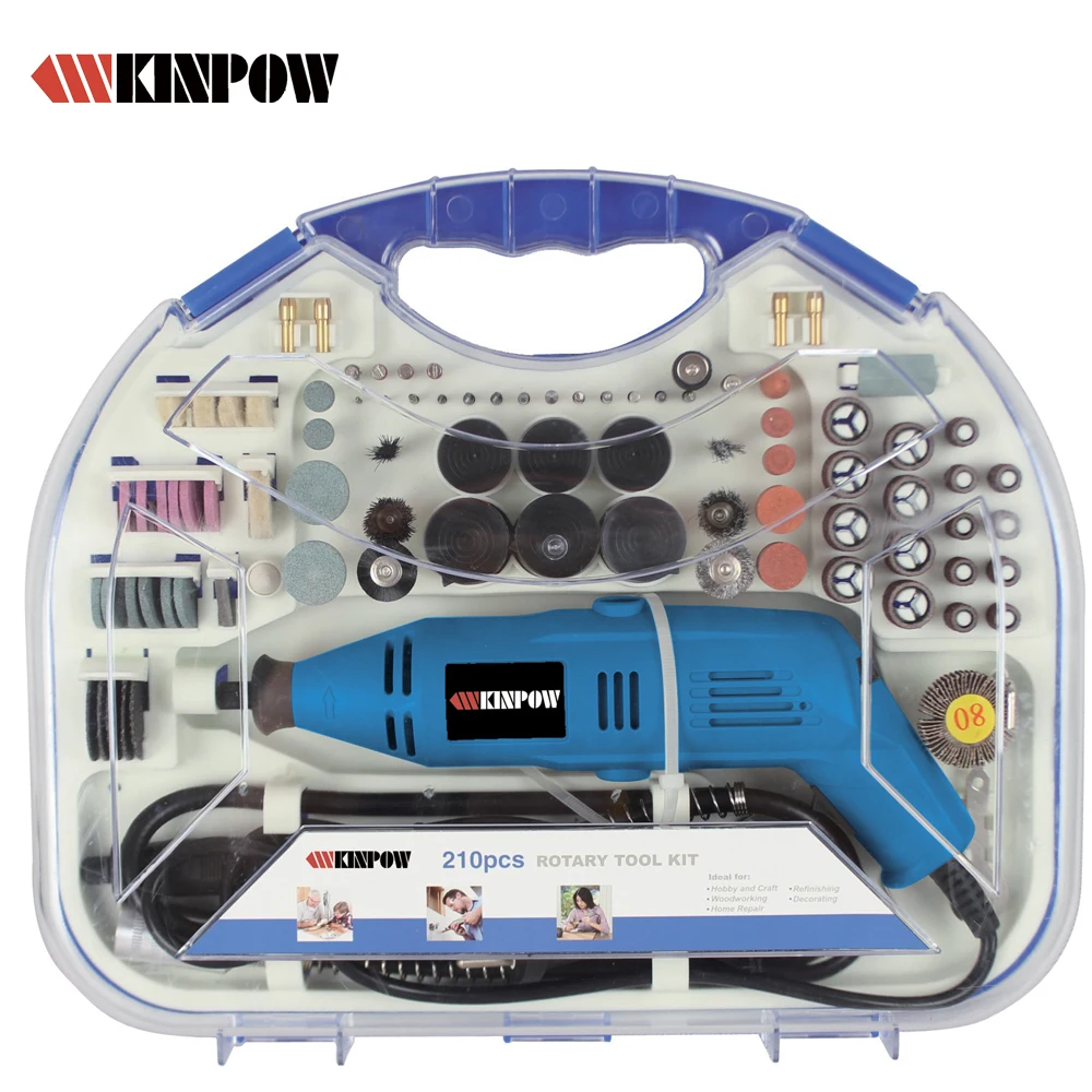 KINPOW 210 pcs Electric Mini Grinder set