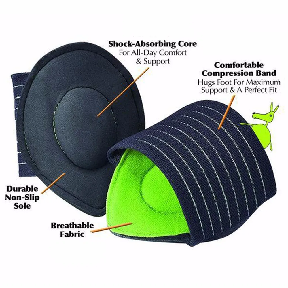 2021 Plantar Fasciitis Pain Relief Green Leaves Foot Arch Support Pad For Flat Feet
