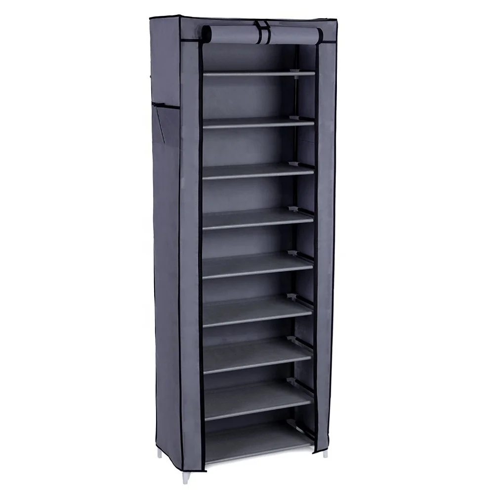 Best selling wholesale 10 layer shoe cabinet adjustable free standing folding waterproof Shoe rack