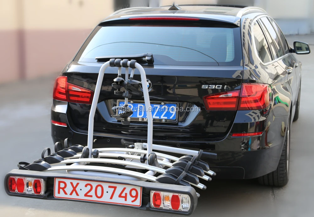 Hot selling aluminum car tow ball rear mounted bike rack bicycle carrier for 4 bikes bicycle car carrier TB-009D4