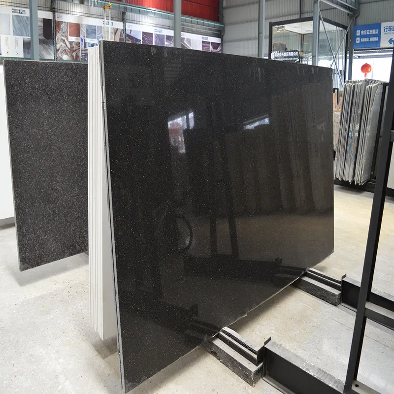 
Chinese black galaxy quartz countertop 