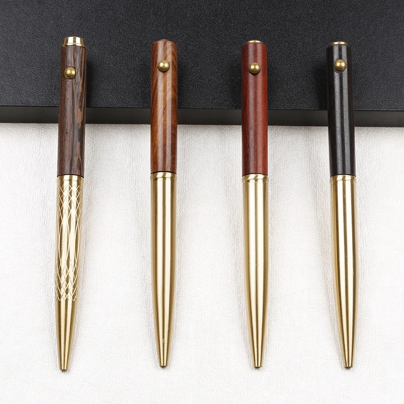 High end wooden pen no oxidation brass no ink leak brass and wood ball pen fast delivery