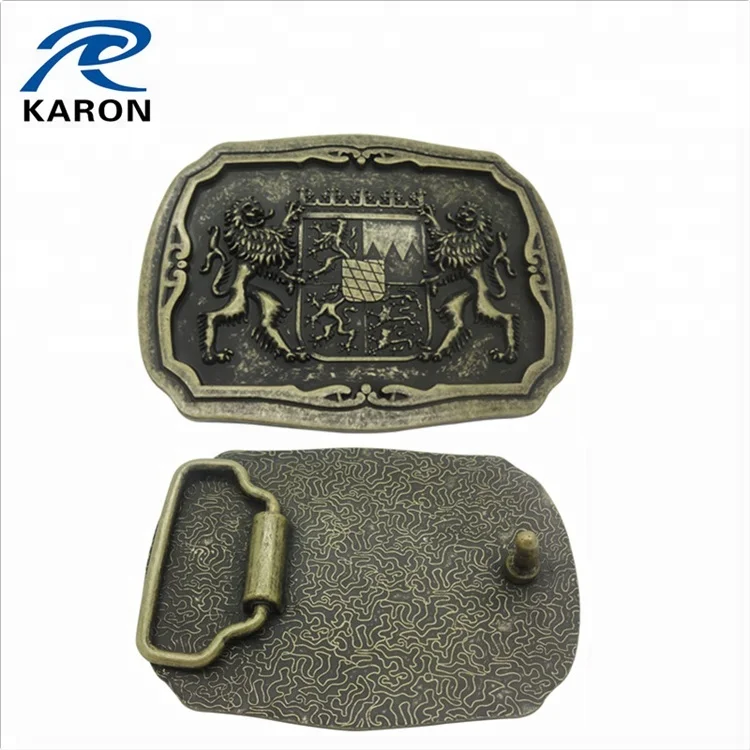 rectangle shape die casting western cowboy belt buckle in metal