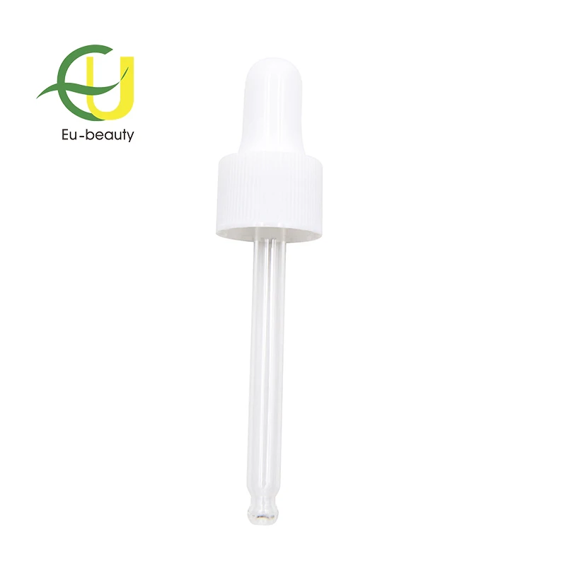  18/410 силиконовая белая стеклянная пипетка в рубчик