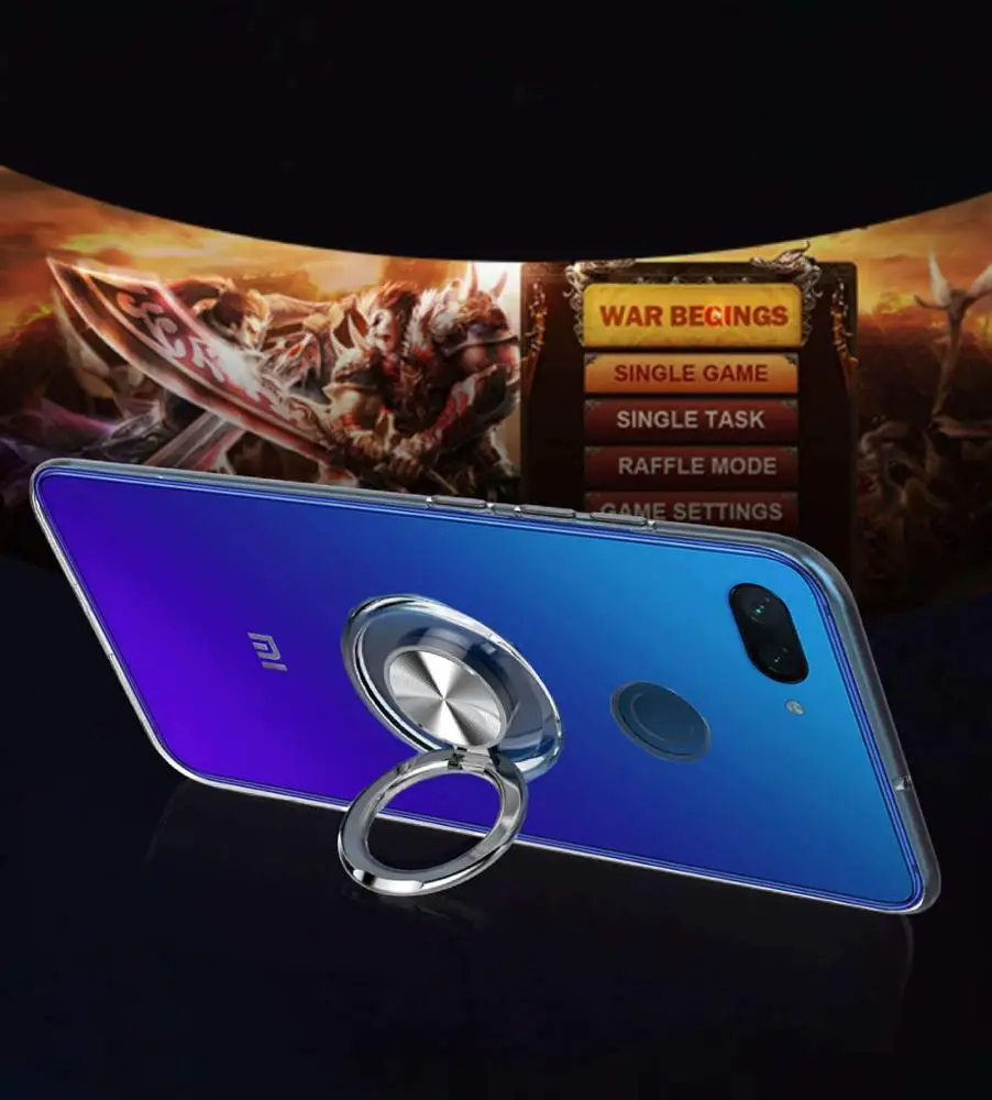 Для Сяо Mi 8SE 6X2 S 9 Redmi 7 Примечание 7 360 Вращающийся кольцо подставки Стенд противоударный Защита тонкий прозрачный чехол