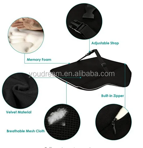 3DMesh Car SeatCushion,Breathable & Ergonomic OfficeChair,wheelchair and CarSeat Memory FoamOrthopedic Lumbar Support Pillow