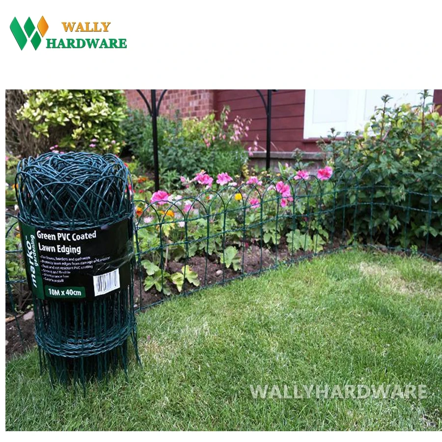 
SRL6005 Green Scroll Top Pvc Plastic Coated Galvanized Twisted Double Loop Woven Garden Wire Fence Fencing 