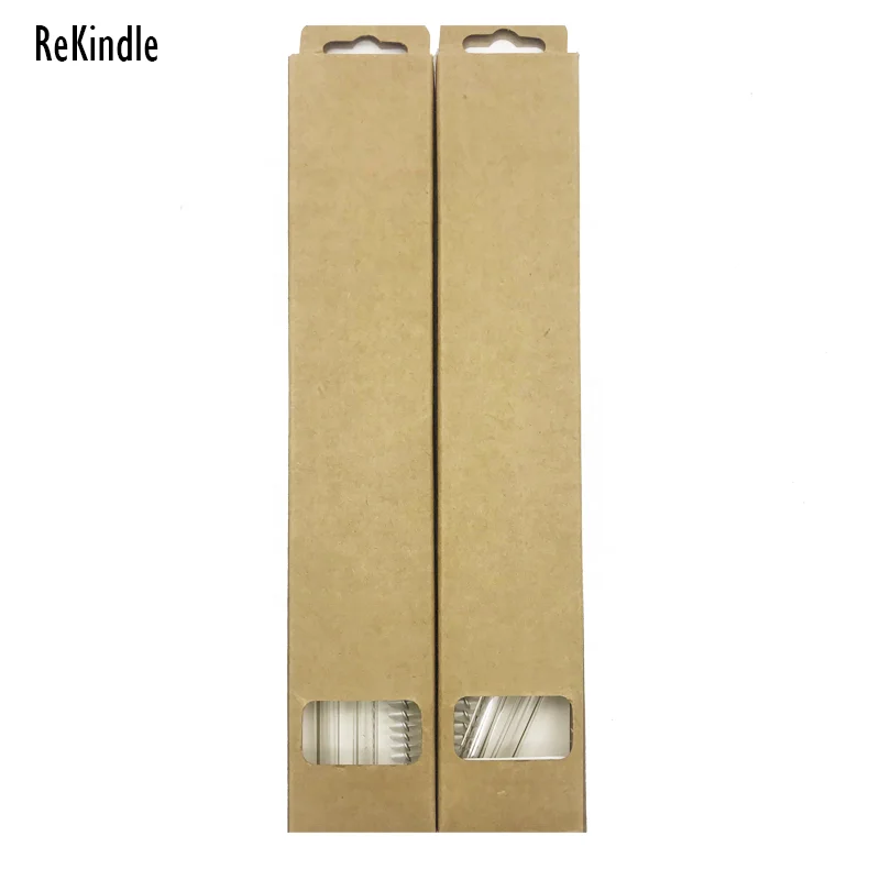 
Glass straw factory reusable glass straw set 2straws and 1brush in one box 