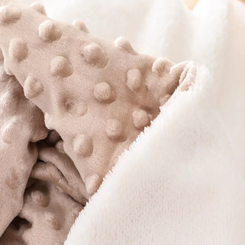100% polyester minky dot baby blanket super soft minky fleece blanket