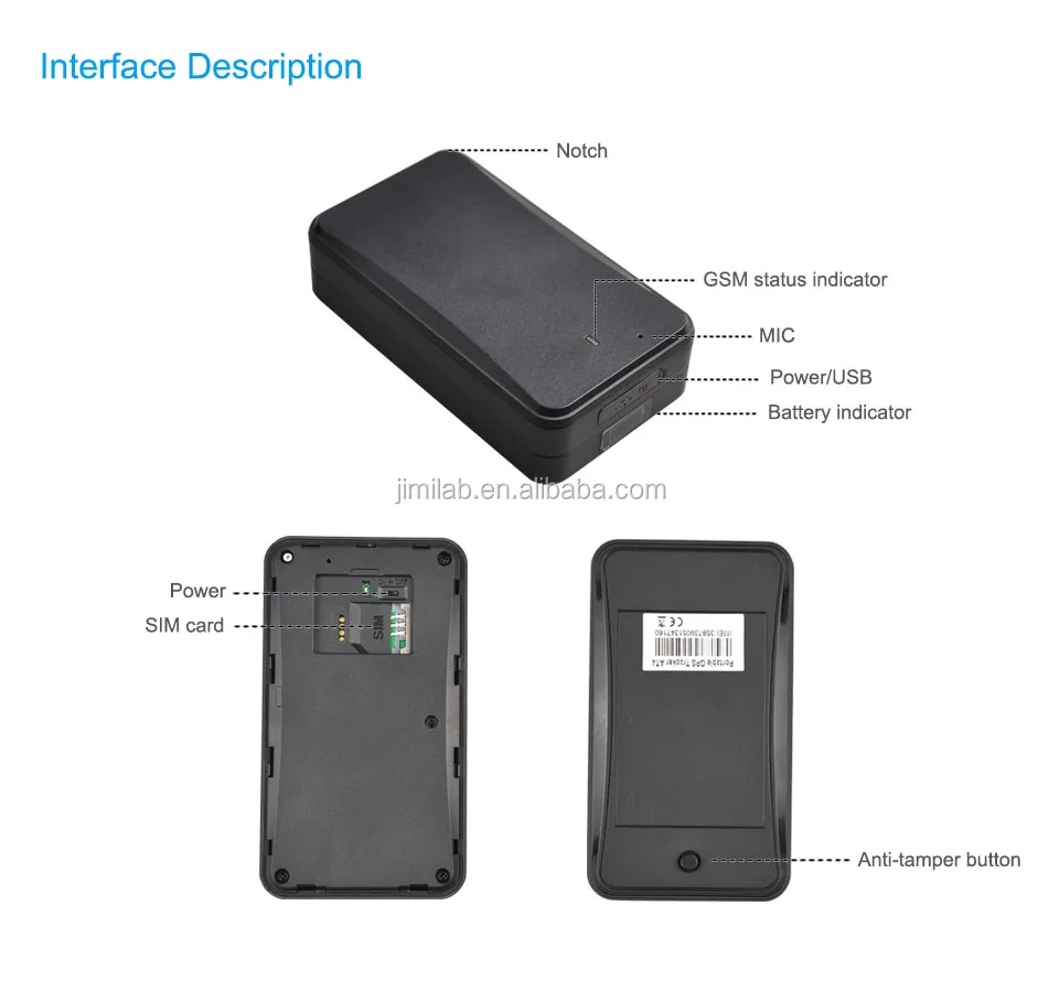 JIMI AT3 3G Mini Car GPS Tracker 5400mAh Battery 5 years Ultra-long Strong Magnet IPX5 Dust and Waterproof Tamper Alert