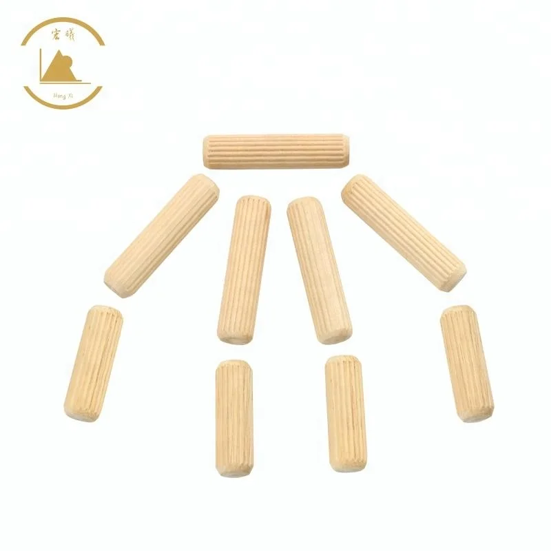 Hot Sale China Factory Threaded Wooden Dowel Birch Wooden Dowel Pins Can Be Customized