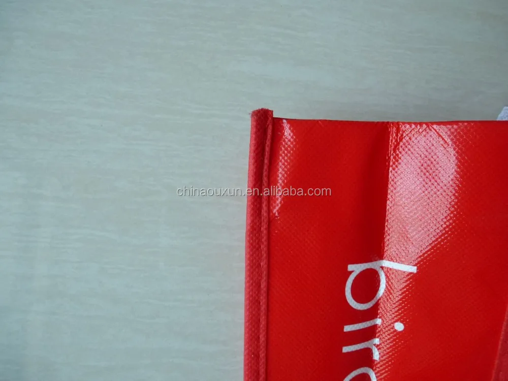 Wholesale China high quality eco-friendly red pp spunbond non-woven laminating market grocery gift trade show shopping bag