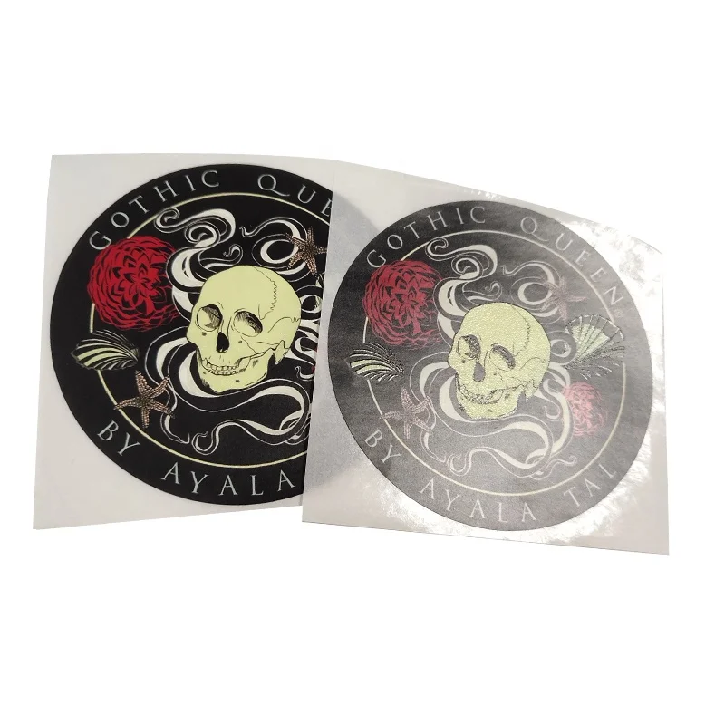 OEM Printing Shiny Fluorescent Custom Night Glowing In Dark Sticker