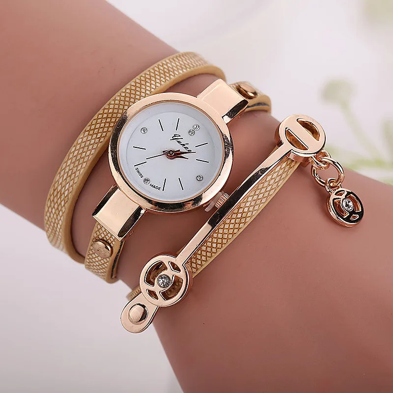 New sweet style lady fashion Hand-woven woman watch leather watches