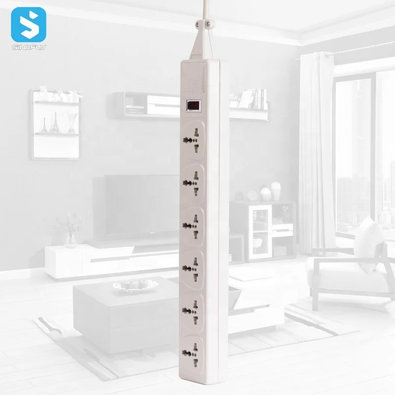 
UK 3 pin plug C13 6 outlet strip Surge Protected Extension 1.8M 3M multipurpose power socket 