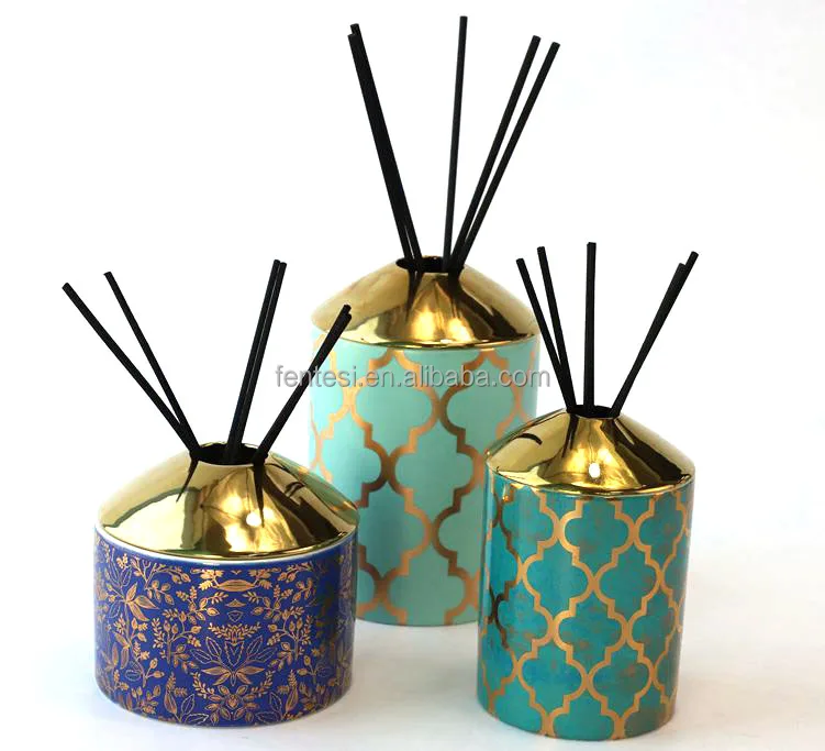 Custom Gift Set Home Fragrance Decoration Luxury Reed Diffuser Ceramic Aroma Diffuser Bottle