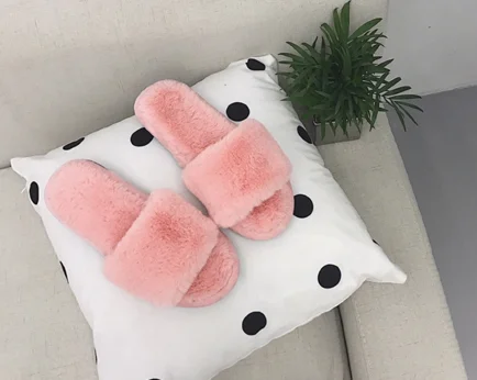 China ladies new shoes sandal woman fur design fashion winter slippers
