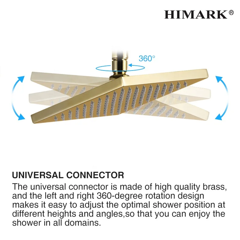 HIMARK bathroom black robinet colonne mitigeur douche columna de ducha gold thermostatic mixer bath & shower faucet system set