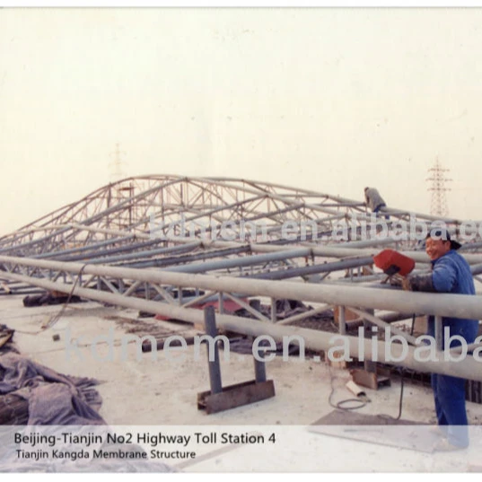 
expressway toll gate of PVC PVDF PTFE membrane structure fabric ceiling roof 