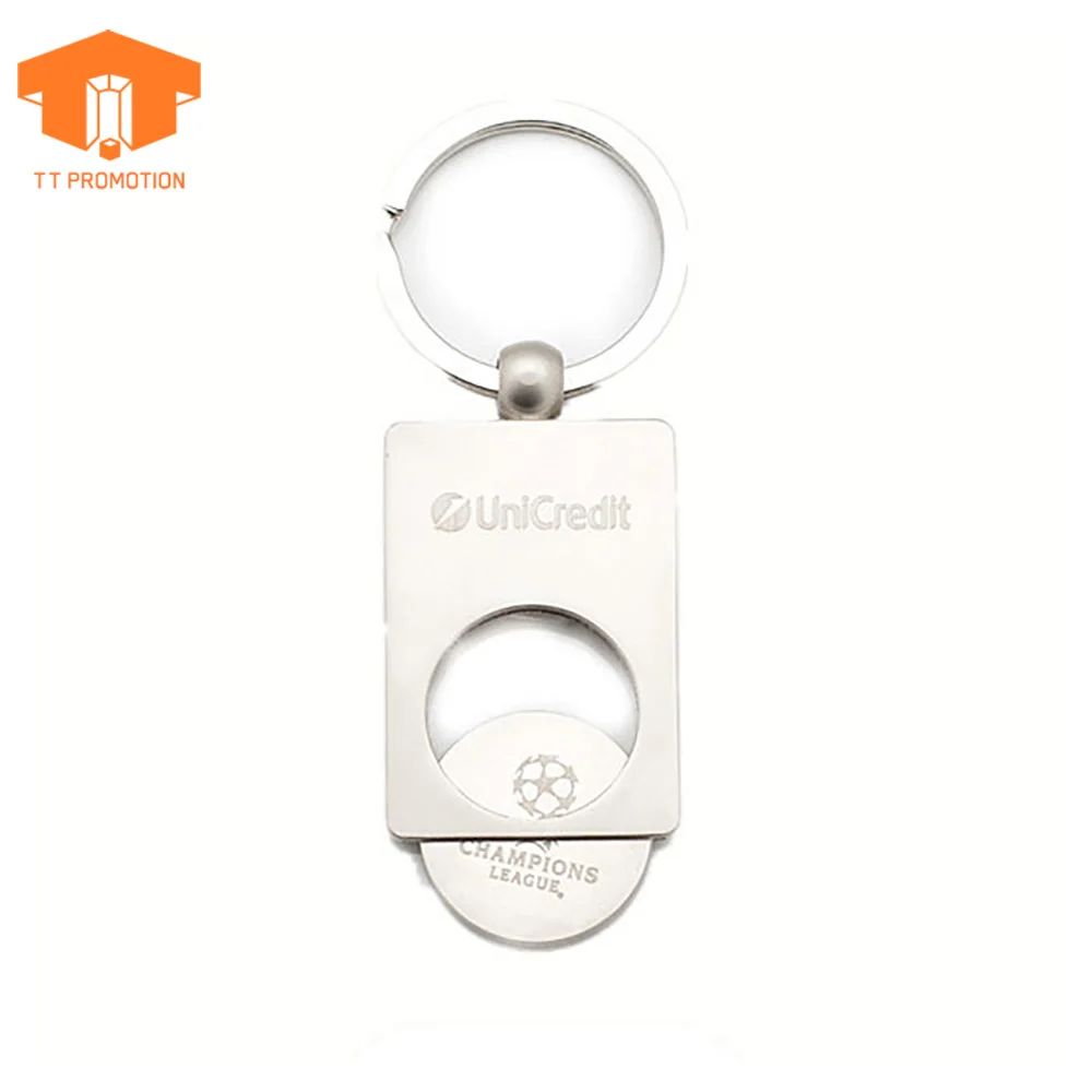 China Factory Supermarket Canadian Shopping Cart Token Keychain  Logo Trolley Coin Key Ring Custom